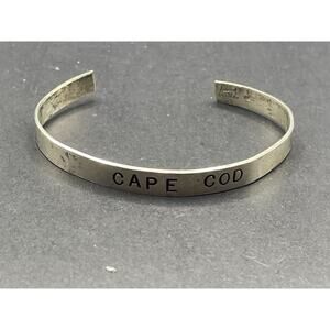 Vtg Handmade Signed Engraved Cape Cod Sterling Silver 925 Cuff Bracelet